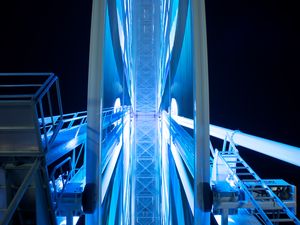 Preview wallpaper ferris wheel, construction, backlight, neon