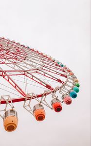 Preview wallpaper ferris wheel, construction, sky, minimalism, colorful