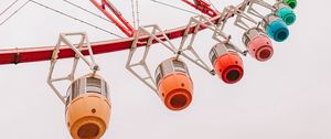 Preview wallpaper ferris wheel, construction, sky, minimalism, colorful