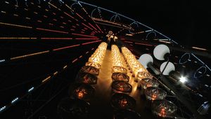 Preview wallpaper ferris wheel, dark, backlight, lights, construction