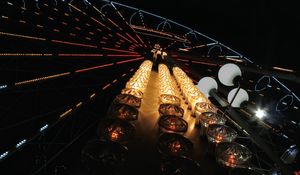 Preview wallpaper ferris wheel, dark, backlight, lights, construction