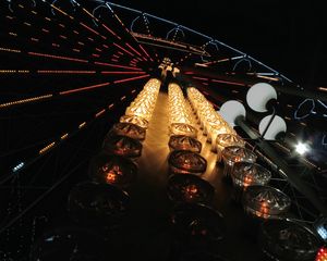 Preview wallpaper ferris wheel, dark, backlight, lights, construction