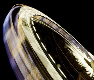 Preview wallpaper ferris wheel, light, long exposure, motion, blur