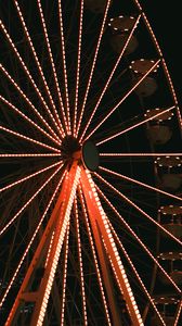 Preview wallpaper ferris wheel, lights, attraction, night