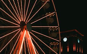 Preview wallpaper ferris wheel, lights, attraction, night