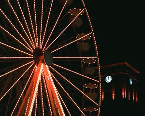 Preview wallpaper ferris wheel, lights, attraction, night