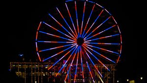 Preview wallpaper ferris wheel, lights, glow, attraction, darkness