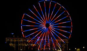Preview wallpaper ferris wheel, lights, glow, attraction, darkness
