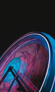 Preview wallpaper ferris wheel, motion, light, long exposure, backlight