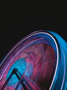 Preview wallpaper ferris wheel, motion, light, long exposure, backlight