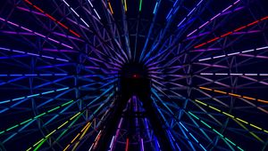 Preview wallpaper ferris wheel, multicolored, backlight
