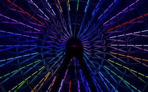 Preview wallpaper ferris wheel, multicolored, backlight