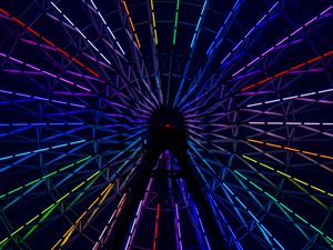 Preview wallpaper ferris wheel, multicolored, backlight