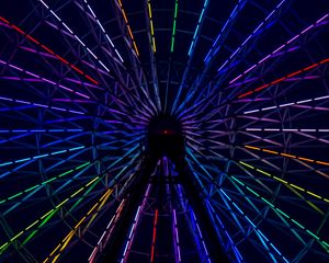 Preview wallpaper ferris wheel, multicolored, backlight