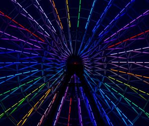 Preview wallpaper ferris wheel, multicolored, backlight