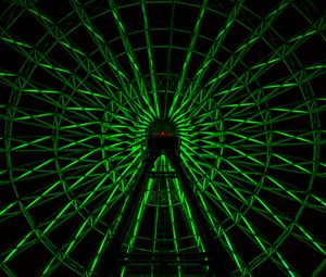 Preview wallpaper ferris wheel, neon, green