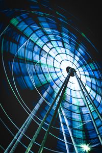 Preview wallpaper ferris wheel, neon, motion, long exposure