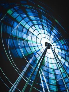 Preview wallpaper ferris wheel, neon, motion, long exposure