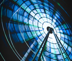 Preview wallpaper ferris wheel, neon, motion, long exposure