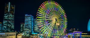 Preview wallpaper ferris wheel, night, attraction, night city