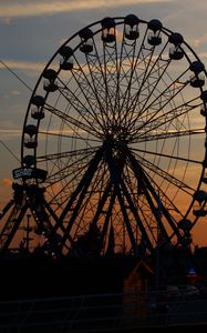 Preview wallpaper ferris wheel, night, attraction, city