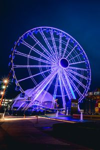 Preview wallpaper ferris wheel, night, backlight