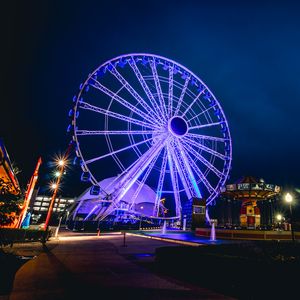 Preview wallpaper ferris wheel, night, backlight