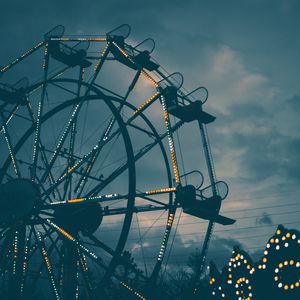 Preview wallpaper ferris wheel, night, backlight