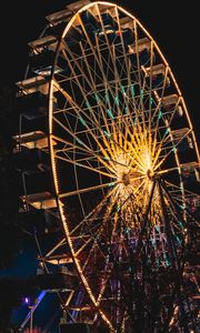 Preview wallpaper ferris wheel, night, backlight, dark