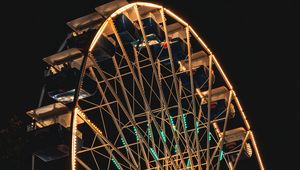 Preview wallpaper ferris wheel, night, backlight, dark