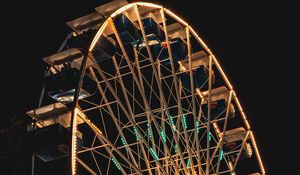 Preview wallpaper ferris wheel, night, backlight, dark