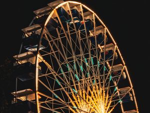 Preview wallpaper ferris wheel, night, backlight, dark