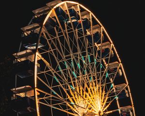 Preview wallpaper ferris wheel, night, backlight, dark