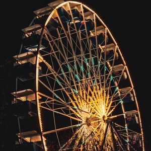 Preview wallpaper ferris wheel, night, backlight, dark