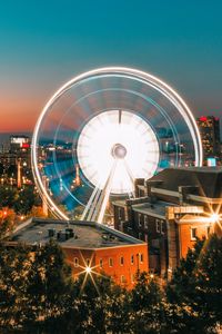 Preview wallpaper ferris wheel, night, city, buildings