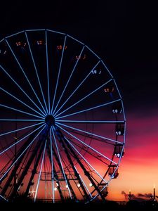 Preview wallpaper ferris wheel, night, england, united kingdom