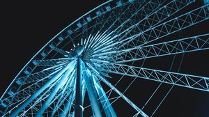 Preview wallpaper ferris wheel, night, light