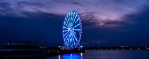 Preview wallpaper ferris wheel, night, shore