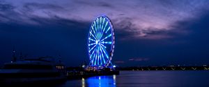 Preview wallpaper ferris wheel, night, shore