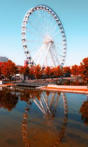 Preview wallpaper ferris wheel, park, water, reflection