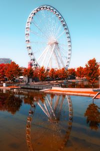 Preview wallpaper ferris wheel, park, water, reflection