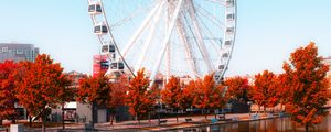 Preview wallpaper ferris wheel, park, water, reflection