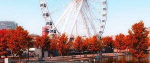 Preview wallpaper ferris wheel, park, water, reflection