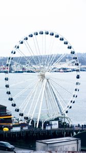 Preview wallpaper ferris wheel, port, sea