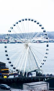 Preview wallpaper ferris wheel, port, sea