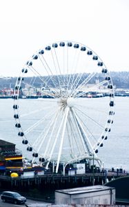 Preview wallpaper ferris wheel, port, sea