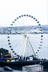 Preview wallpaper ferris wheel, port, sea