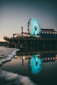 Preview wallpaper ferris wheel, reflection, water, lights