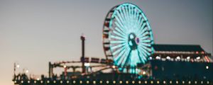 Preview wallpaper ferris wheel, reflection, water, lights