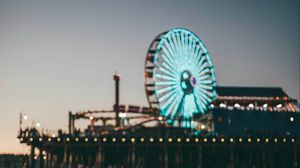 Preview wallpaper ferris wheel, reflection, water, lights